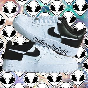 Customs Nike Air force 1 white & black
